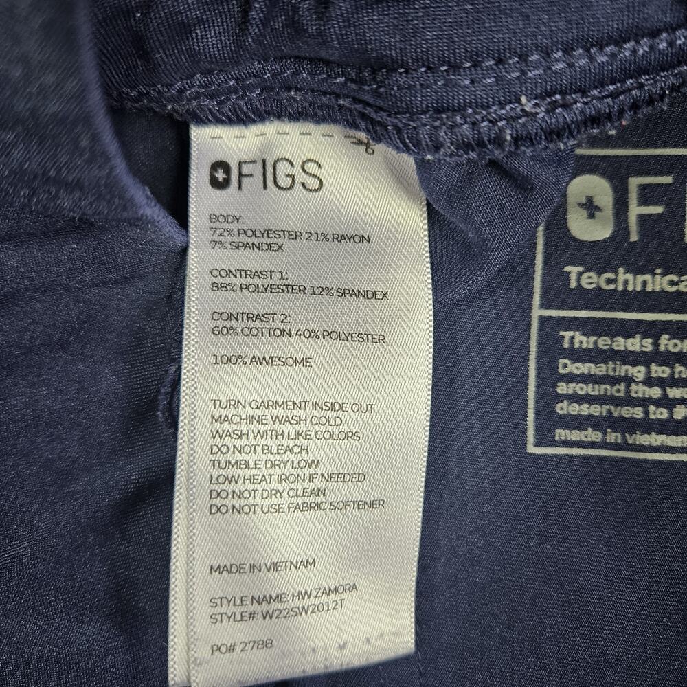 Figs Scrub Pants Women Small Tall Blue High Waist Zamora Jogger Pull On Pockets - Picture 5 of 14